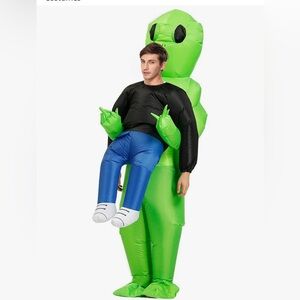 Inflatable Alien Costume with Black and Blue Details
